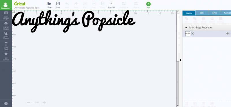 Designing banner text in Cricut