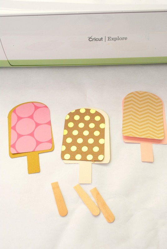 Cut popsicle shapes and sticks