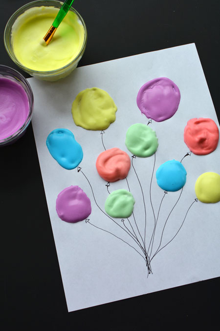 This puffy paint recipe was such a fun and EASY craft for the kids to do! They loved the texture and had so much fun mixing everything together!