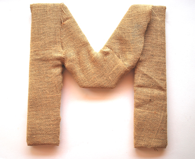 burlap wrapped letter