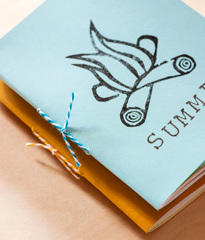 DIY Mini Summer Notebook #journal #paper #tutorial