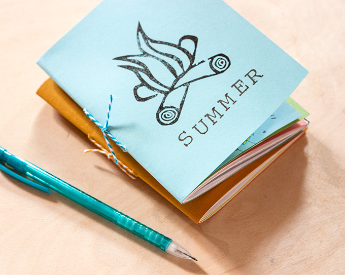 DIY Mini Summer Notebook #journal #paper #tutorial