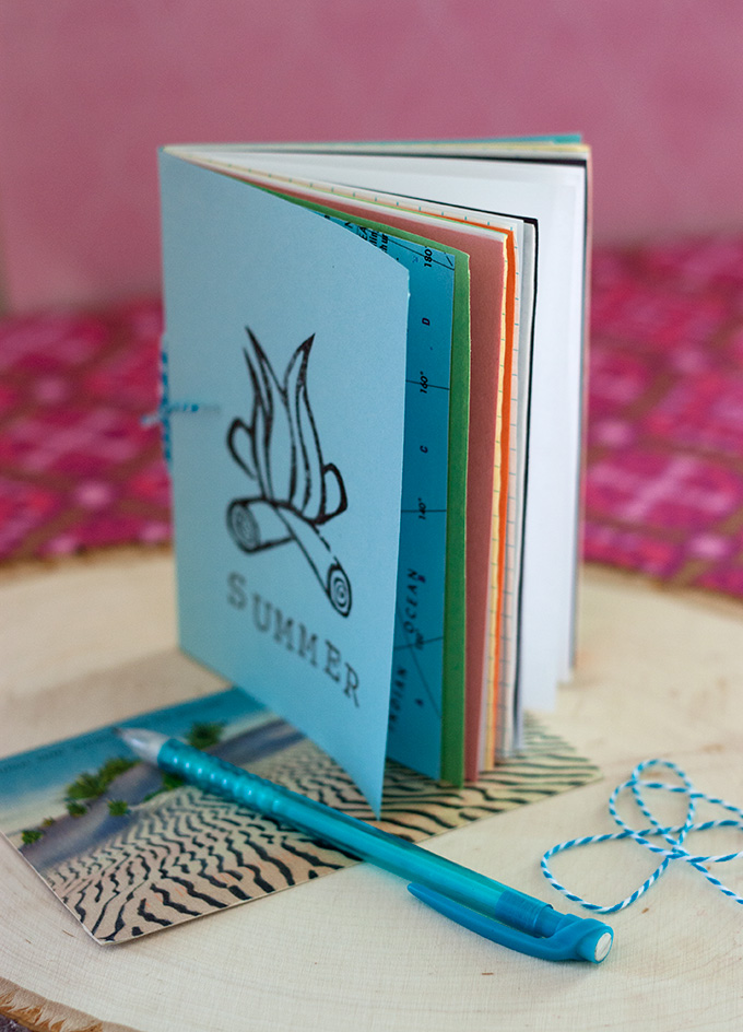 DIY Mini Summer Notebook #journal #paper #tutorial