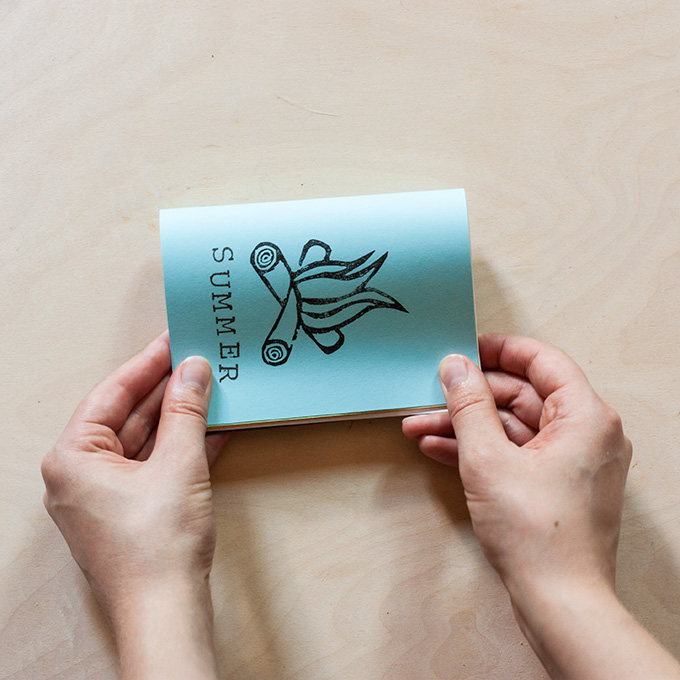 DIY Mini Summer Notebook #journal #paper #tutorial