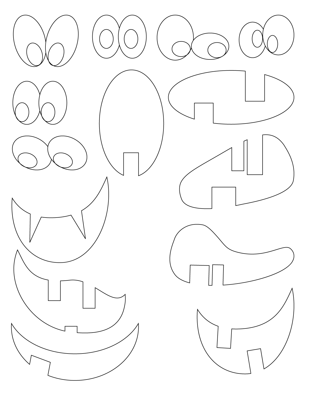 Candy Corn Eyes and Mouth Template