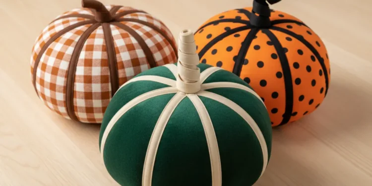 Bias Tape Pumpkin Pillow