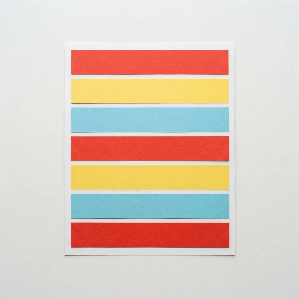A vibrant educational chart with seven colored strips labeled with the days of the week in a bold sans-serif font.