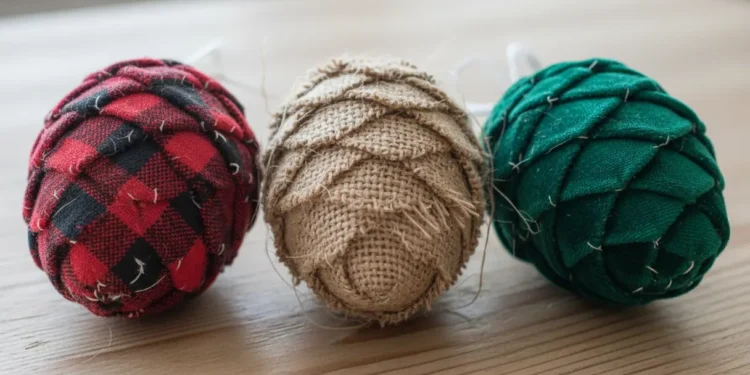Diy Fabric Pinecones Ornaments