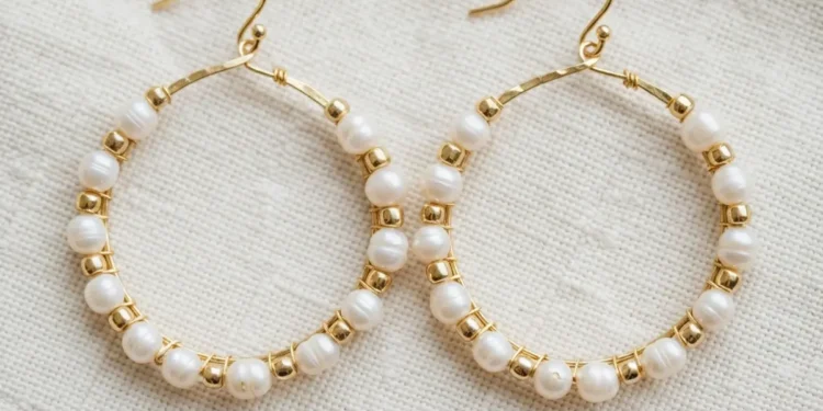 Diy Gold Beaded Hoops