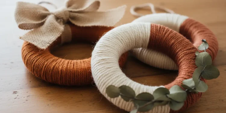 Diy Pumpkin Yarn Hoop Wreath
