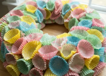 Diy Spring Cupcake Liner Wreath Ideas