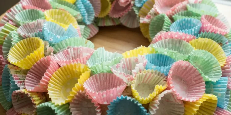 Diy Spring Cupcake Liner Wreath Ideas