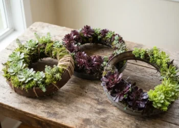 Diy Wine Barrel Ring Succulent Wreath