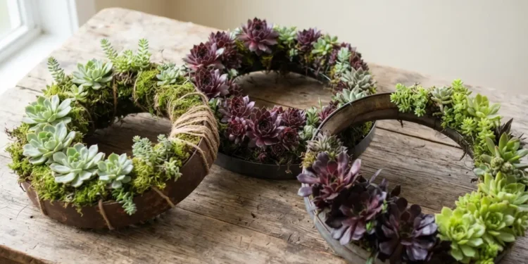 Diy Wine Barrel Ring Succulent Wreath