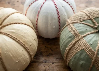 Easy Fall Twine Striped Pumpkins