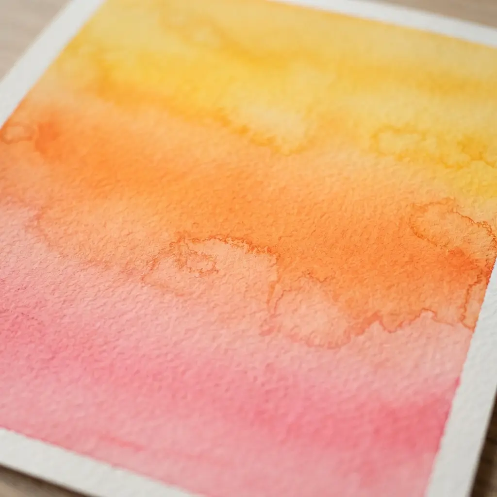 A golden hour sunset painted with a smooth watercolor gradient.