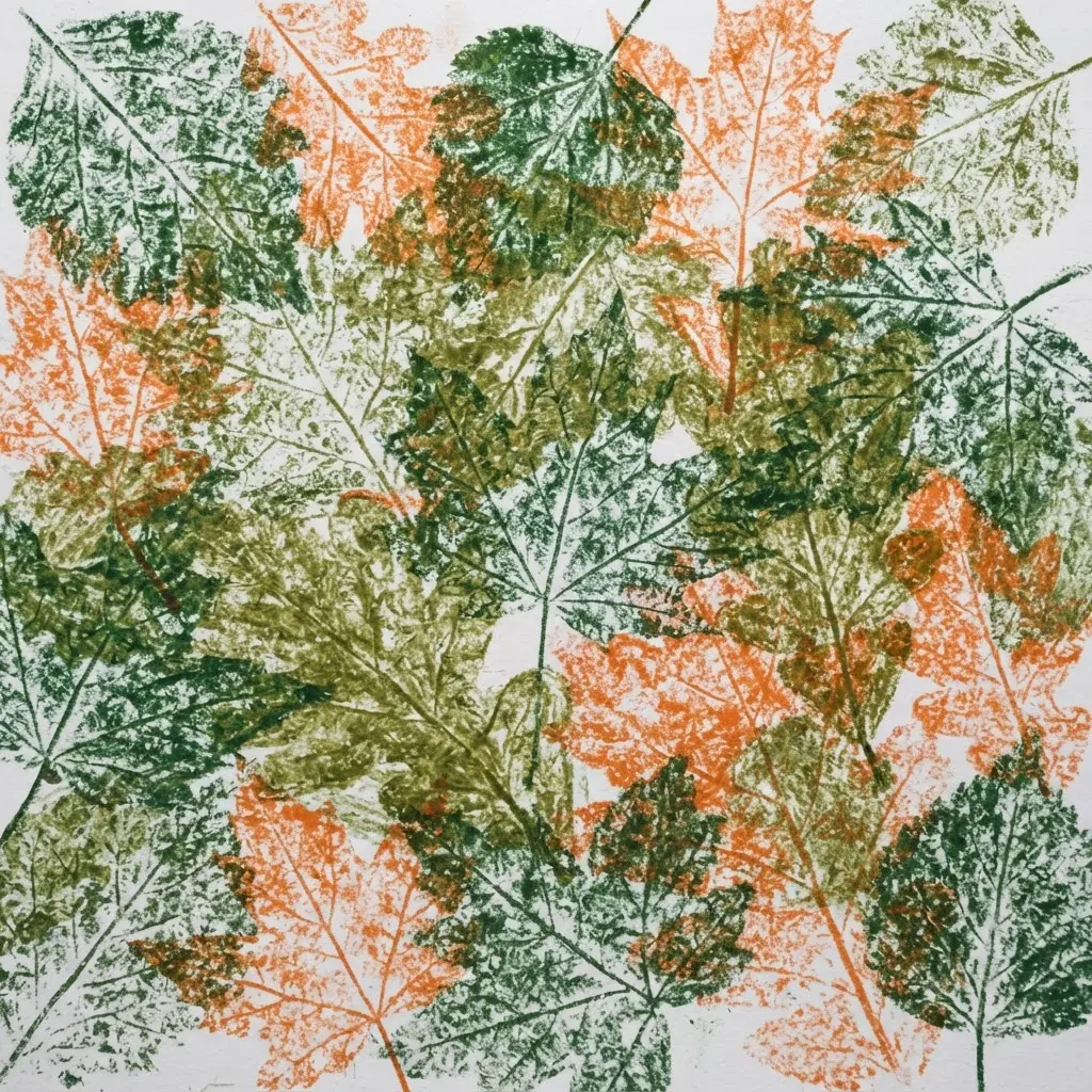 The detailed texture of a leaf is revealed through crayon rubbing on paper.