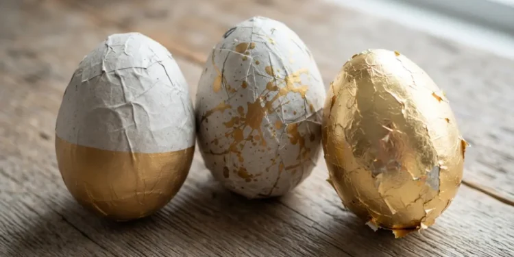 Gold Dipped Newspaper Easter Egg Ideas