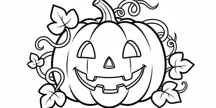 Halloween Coloring Page For Kids