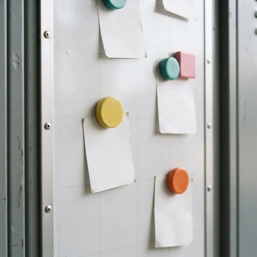A magnetic dry erase board attached to a locker door with a weekly to-do list.