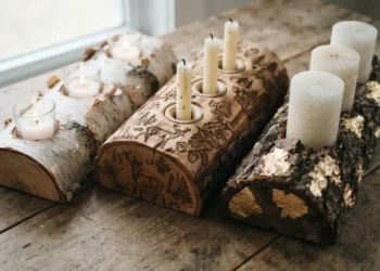 Log Candle Holder Ideas
