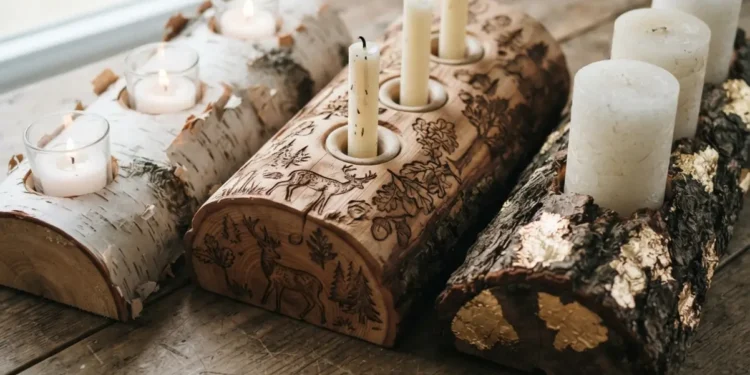 Log Candle Holder Ideas