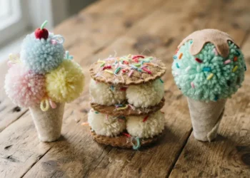 Pom Pom Ice Cream Crafts