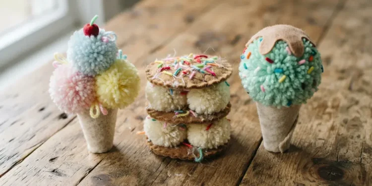 Pom Pom Ice Cream Crafts