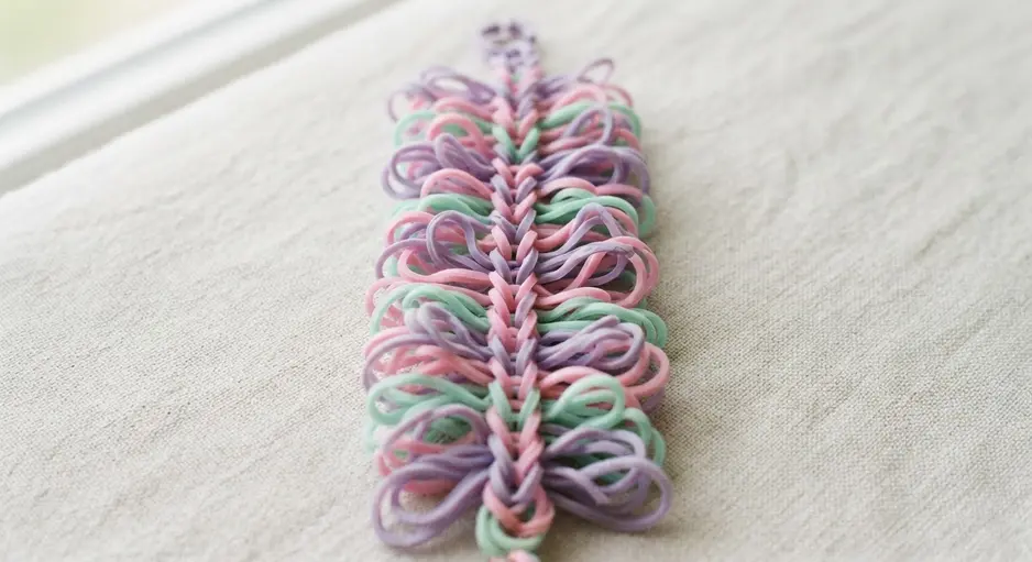 A bracelet featuring cascading vertical bands that create a soft, ruffled effect.