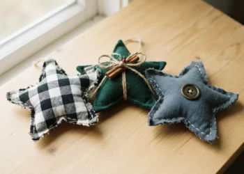 Rustic Flannel Star Ornament Ideas