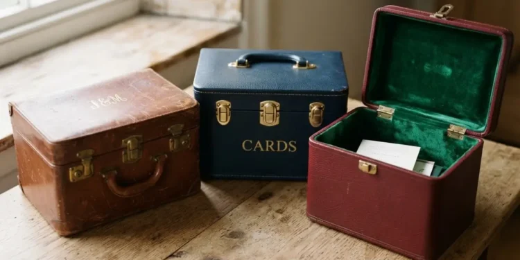 Vintage Train Case Wedding Card Box