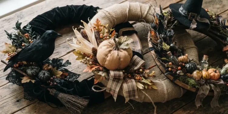 Wine Barrel Halloween Wreath Ideas